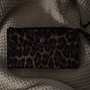 Coach Leopard Print Wallet - Black and Purple